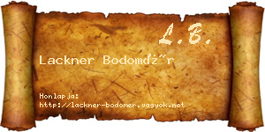 Lackner Bodomér névjegykártya